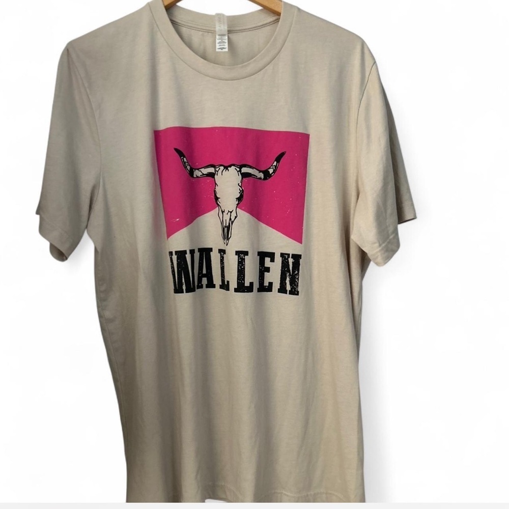 Marlboro Morgan Wallen Bullhead Country Band Tee Tan & Pink Concert Unisex XL